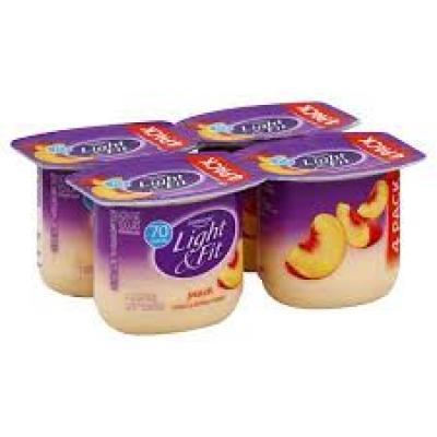 Dannon Light 'n Fit Peach 5.3 oz 4 pack