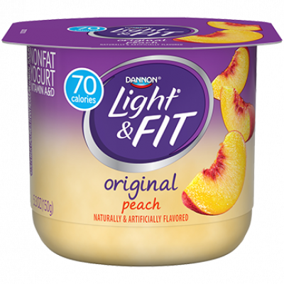 Dannon Light and Fit Peach Nonfat Yogurt, 5.3 oz