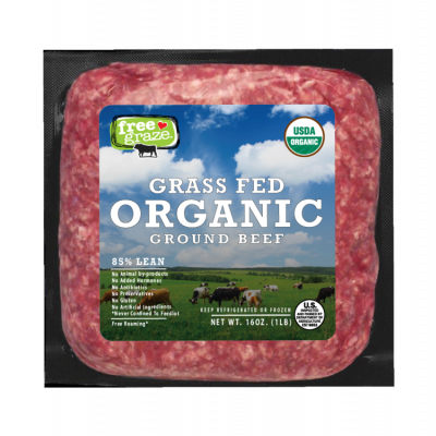 Free Graze Grass Fed Organic Ground Beef Cube, 16 oz