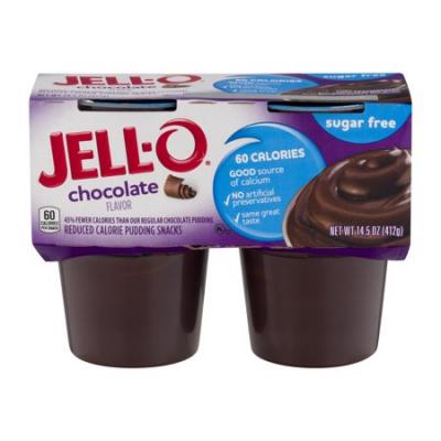 Jello Ready To Eat Sugar Free Chocolate Pudding, 4 ct