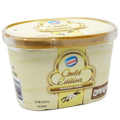 Nestle Gold Edition Homestyle Vanilla Ice Cream, 48 oz 