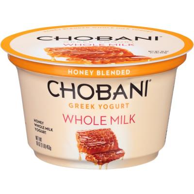 Chobani Honey Blended Whole Milk Yogurt Greek Yogurt, 16 oz