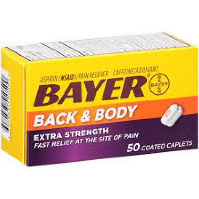 Bayer Extra Strength Back and Body Caplets, 50 coated caplets