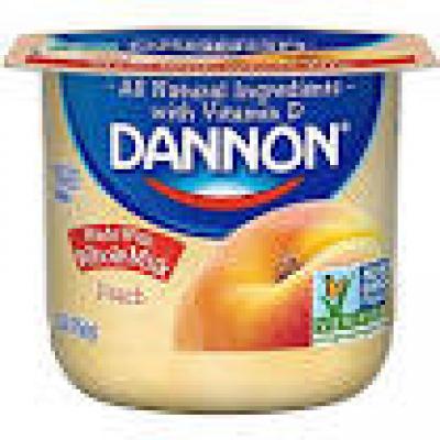 Dannon Made With Whole Milk Peach, 5 oz