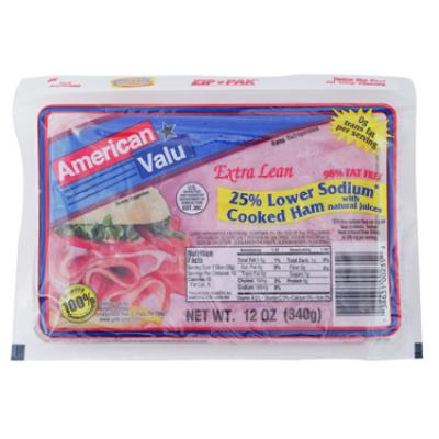 American Valu Cooked Low Sodium Ham, 12 oz