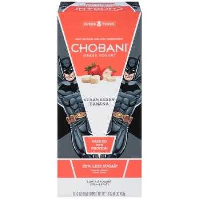 Chobani Greek Yogurt Kids Yogurt Tubes Strawberry Banana, 2 oz 8 ct