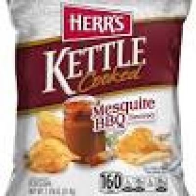 Herr's Mesquite BBQ Kettle Cooked Potato Chips, 6 oz