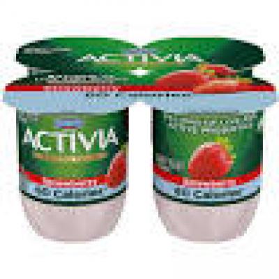 Dannon Activia Light Fat Free Yogurt Strawberry, 4 oz, 4 pack