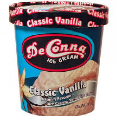 DeConna Classic Vanilla Ice Cream, 16 oz