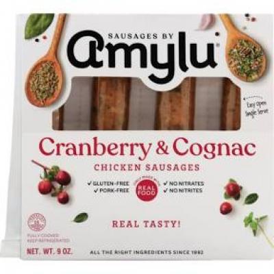 Amylu Cranberry and Cognac Chicken Sausage, 9 oz