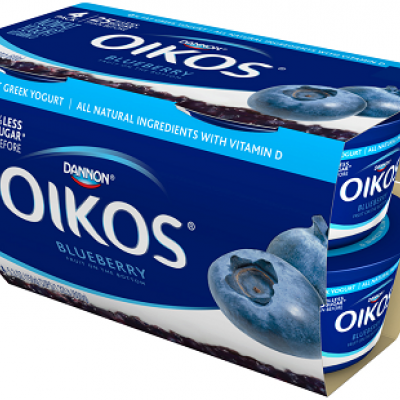 Oikos Fruit On the Bottom Greek Yogurt, Blueberry, 5.3 oz, 4 ct