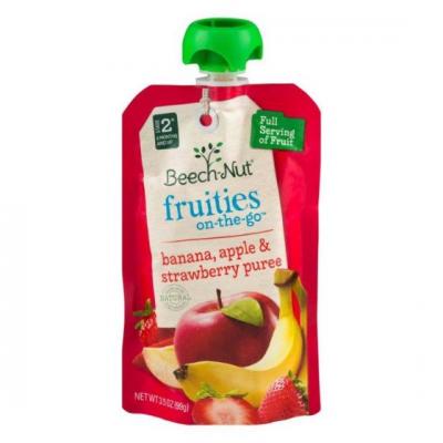 Beech-Nut Fruities-On-The-Go Banana Apple and Strawberry Purée, 3.5 oz