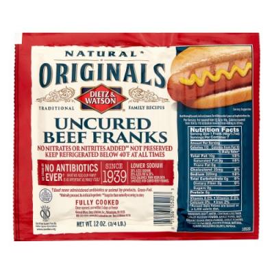 Dietz & Watson Originals Antibiotic-Free Beef Frank, 12 oz