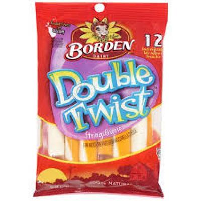 Borden Double Twist Mozzarella String cheese, 10 oz