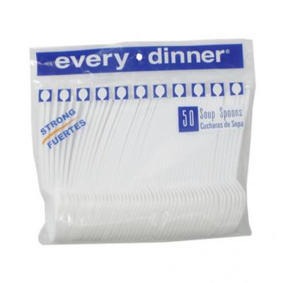 Every Dinner Plastic Soup Spoons, 50 ct