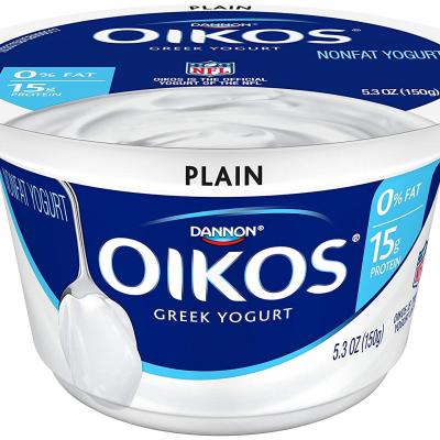 Dannon Oikos Yogurt, Nonfat, Greek, Plain, 5.3 oz