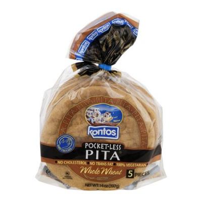 Kontos Pocketless Wheat Pita, 5 ct