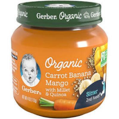 Gerber Organic Carrot Banana Mango, 4 oz