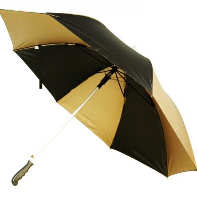 56" Auto Gold Black Umbrella