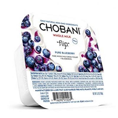 Chobani Flip Whole Milk Yogurt, Blueberry, 5.3 oz