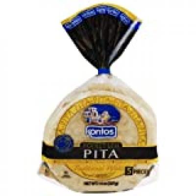 Kontos Pocketless Pita Flatbread Traditional White, 5 ct