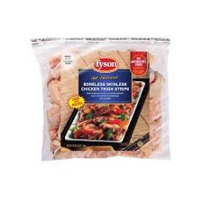 Tyson All Natural Chicken Thigh Boneless Skinless Strips, 48 oz