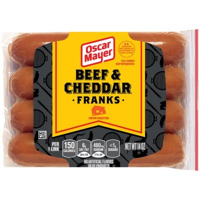 Oscar Mayer Franks Beef and Cheddar, 12 oz