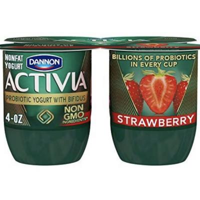 Dannon Activia Light Probiotic Blended Nonfat Yogurt Strawberry, 4oz, 4 ct