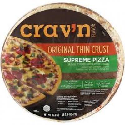 Crav’n Flavor Original Thin Crust Supreme Pizza, 16.9 oz