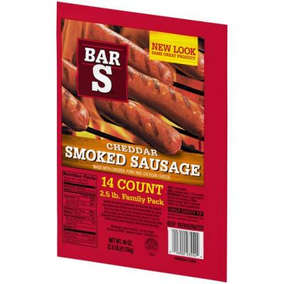 Bar-S Sausage Cheese Smoked, 14 ct