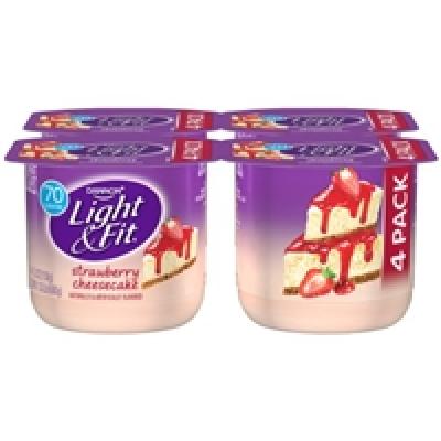 Dannon - Light & Fit Nonfat Yogurt - Strawberry Cheese Cake, 4 ct 4 oz