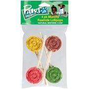 Paws Premium Munchy Rawhide Lollipops Natural 5 In Beefhide Chew 4 Pk