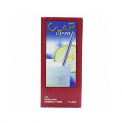 Clap Unwrapped Drinking Straws, 7 3:4 inch, 200 ct