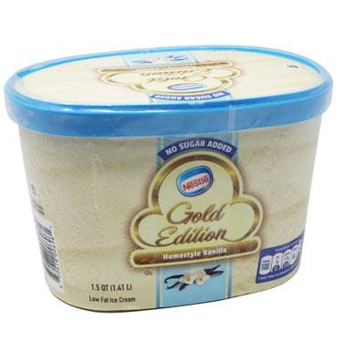 Nestle Gold Edition No Sugar Added Homestyle Vanilla Ice Cream, 48 oz