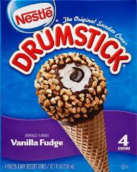 Nestle Drumstick Sundae Cones Vanilla Fudge, 4 ct