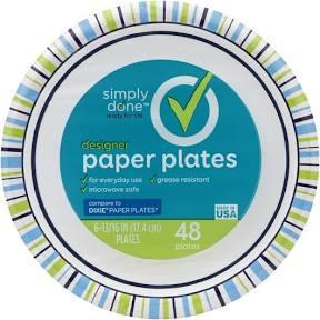 Simply Done Designer Paper Plates, 6.75 inch, 48 ct