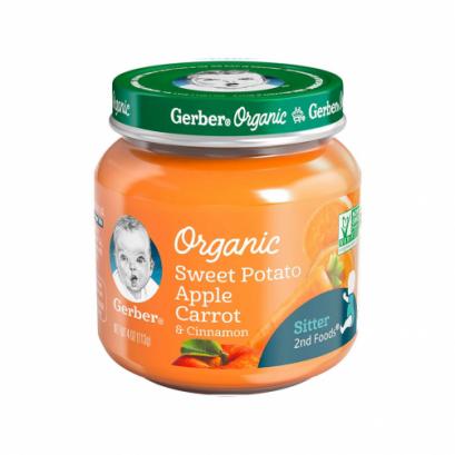 Gerber Organic Sweet Potsto Apple Carrot, 4 oz