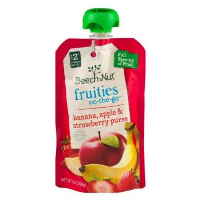 Beech-Nut Fruities-On-The-Go Banana Apple and Strawberry Purée, 3.5 oz