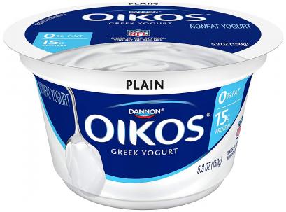 Dannon Oikos Yogurt, Nonfat, Greek, Plain, 5.3 oz