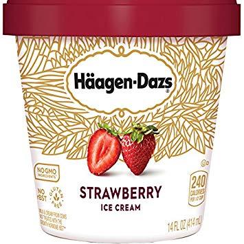 Haagen Dazs Strawberry Ice Cream, 1 pt