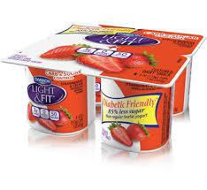 Dannon Light & Fit Carb & Sugar Control Nonfat Yogurt Strawberries & Cream, 4 oz 4 pack