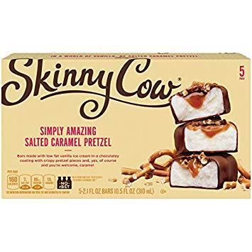 Skinny Cow, Simply Amazing Salted Caramel Pretzel Candy Bar with Low Fat Ice Cream, 5 Count