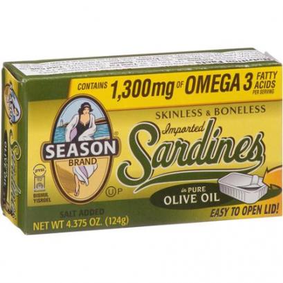 Season Skinless & Boneless Sardines in Oil, 4.375 oz